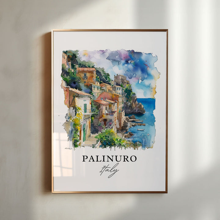 Palinuro Salerno Wall Art, Palinuro Print, Palinuro Watercolor, Palinuro Italy Gift,