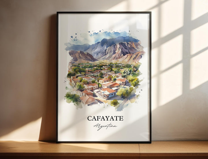 Cafayate Wall Art, Salta Print, Argentina Watercolor Art, Cafayate Argentina Gift, Travel Print, Travel Poster, Housewarming Gift