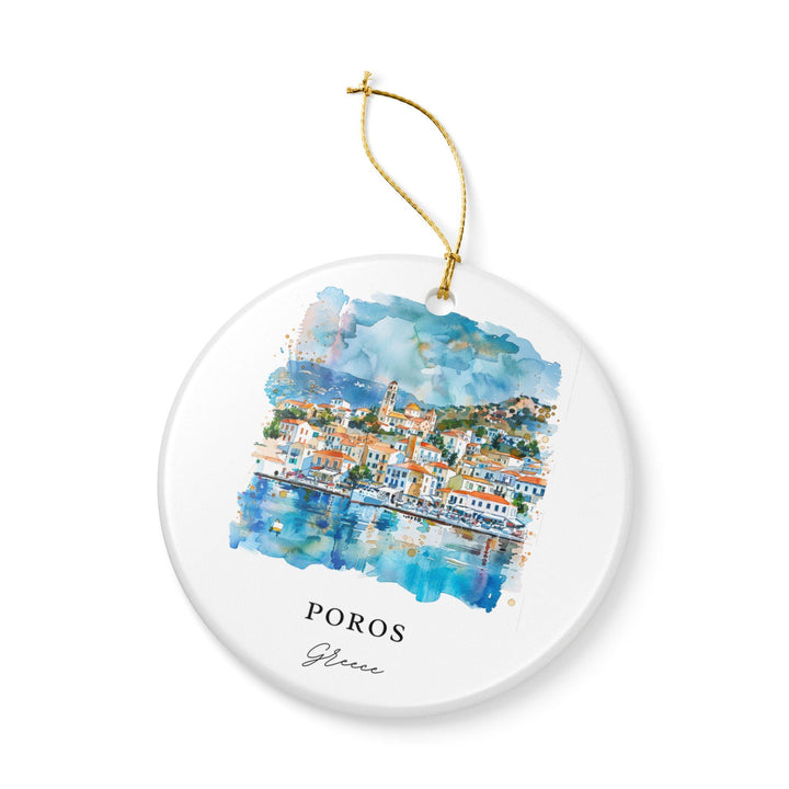 Poros, Greece Ornament: Unique Poros Greece Souvenir, Poros Greece Xmas Decor, and Authentic Poros Greece Gift