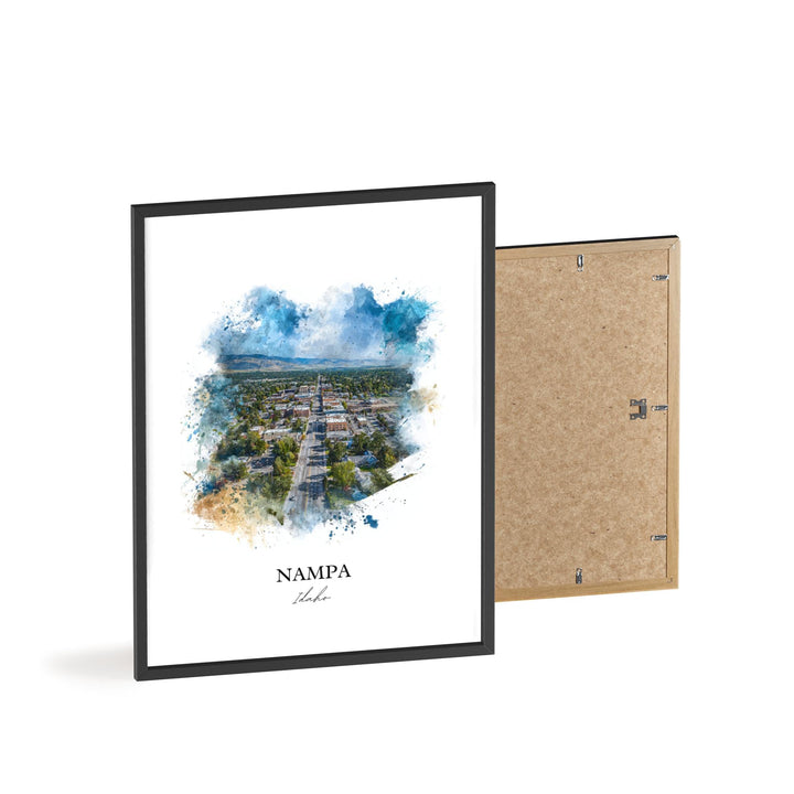 Nampa Idaho Wall Art, Nampa Print, Idaho Watercolor Art, Nampa Idaho Gift, Travel Print, Travel Poster, Housewarming Gift