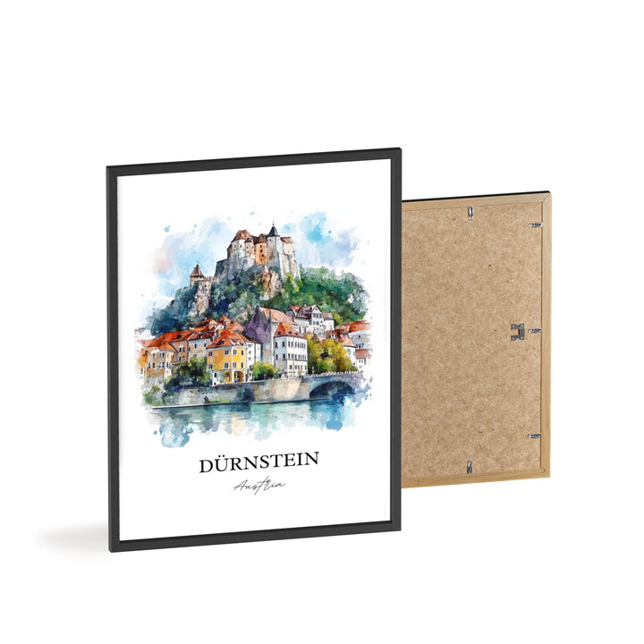 Durnstein Wall Art, Durnstein Print, Austria Watercolor Art, Durnstein Gift, Travel Print, Travel Poster, Housewarming Gift