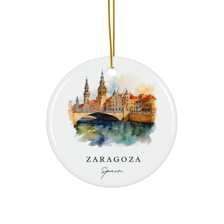 Zaragoza Spain Ornament: Unique Zaragoza Souvenir, Zaragoza Xmas Decor, and Authentic Zaragoza Espana Christmas Gift