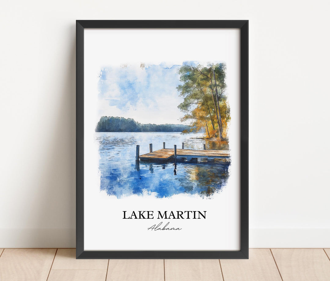 Lake Martin, Alabama – Watercolor Art Print