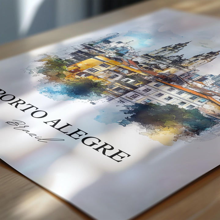 Porto Alegre, Brazil – Watercolor Art Print