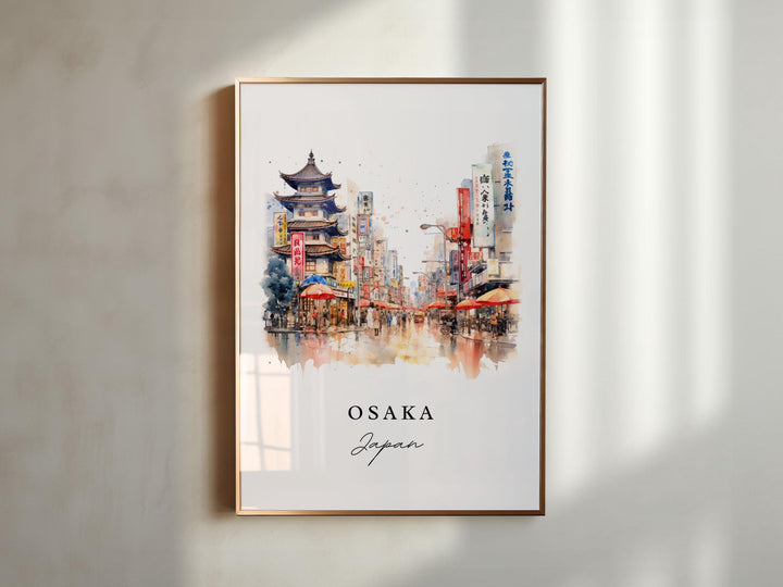 Osaka Japan wall art - Japan, Osaka poster, Osaka Wedding gift, Osaka Birthday present, Custom Text, Personalised Gift