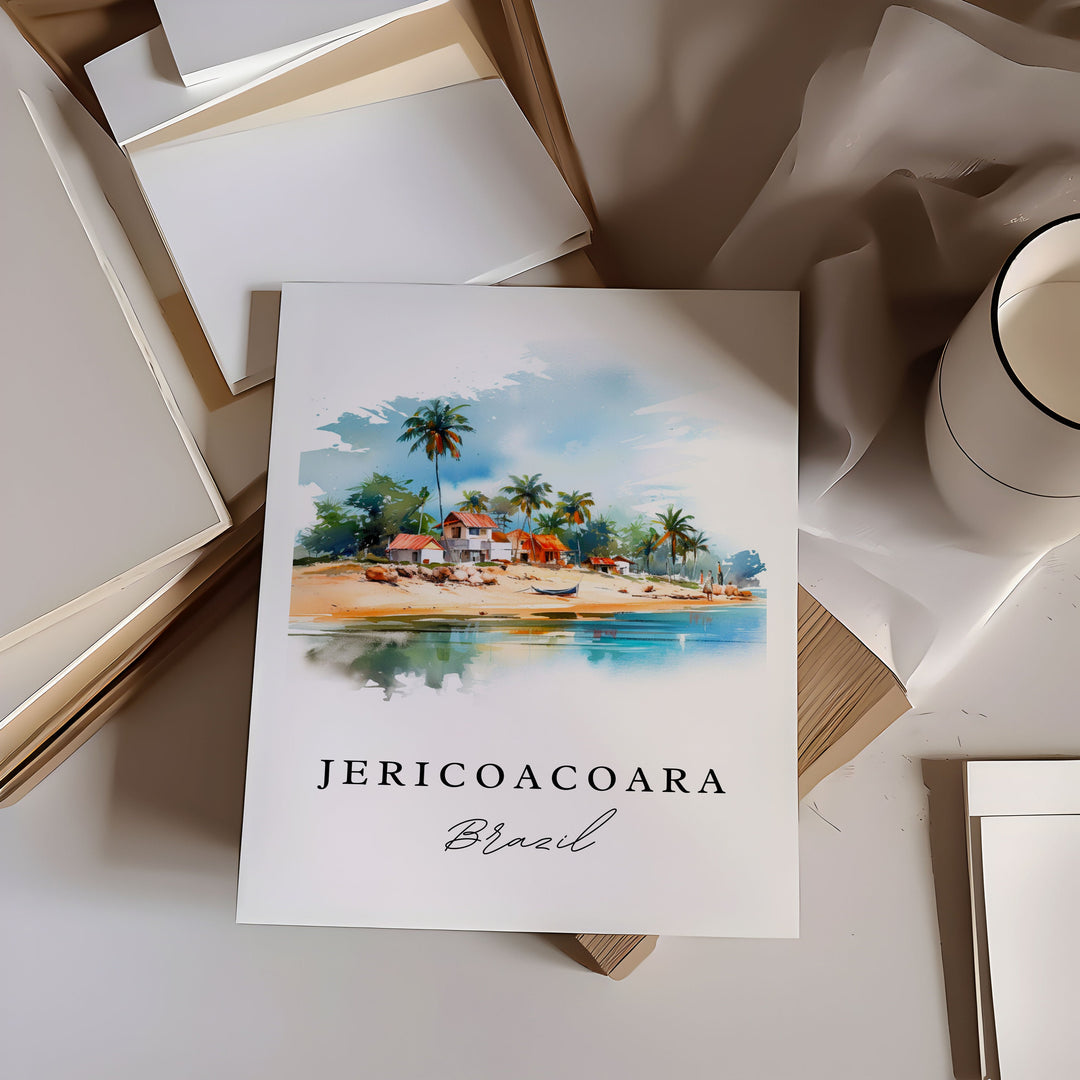 Jericoacoara Brazil wall art - Brazil, Jericoacoara poster print, Jericoacoara Wedding gift, Birthday present, Custom Text, Perfect Gift