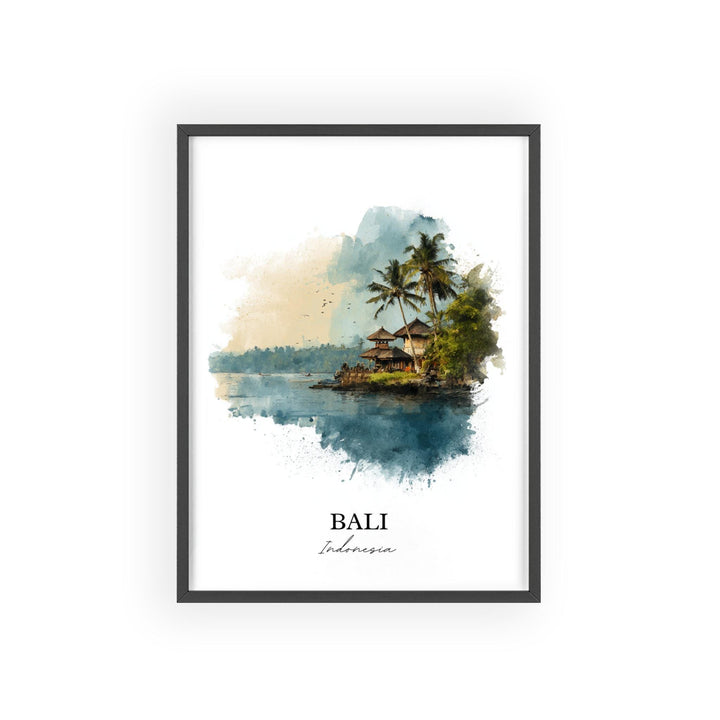 Bali Wall Art, Bali Print, Bali Indonesia Watercolor Art, Bali Indonesia Gift, Bali Travel Print, Travel Poster, Housewarming Gift