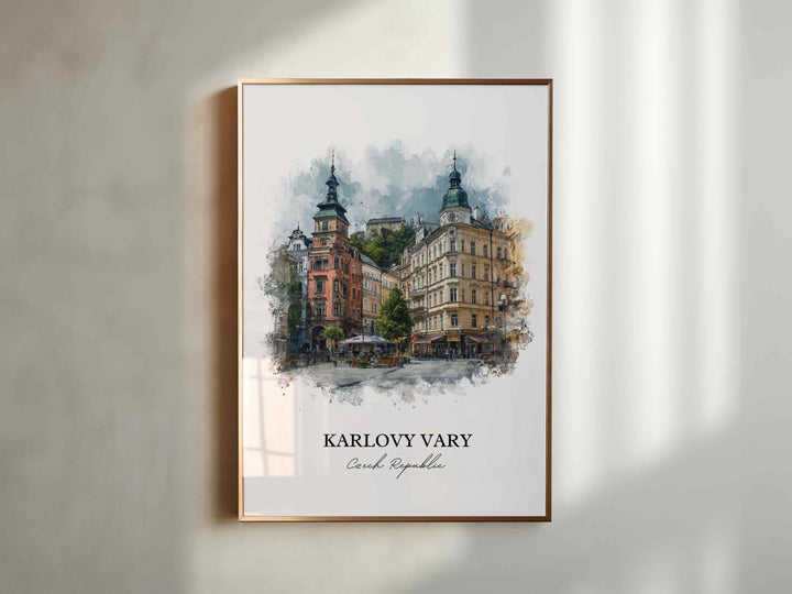 Karlovy Vary, Czech Republic – Watercolor Art Print