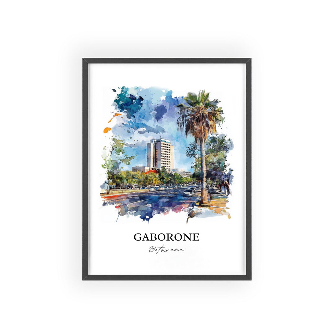 Gaborone, Botswana – Watercolor Art Print