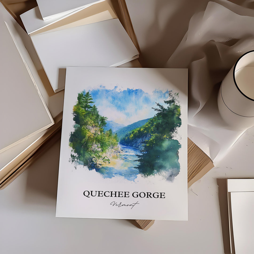Quechee Gorge, USA – Watercolor Art Print