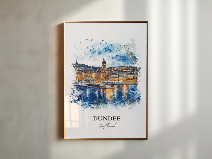 Dundee Wall Art, Dundee Scotland Print, Scotland Watercolor Art, Firth of Tay Gift, Travel Print, Travel Poster, Housewarming Gift