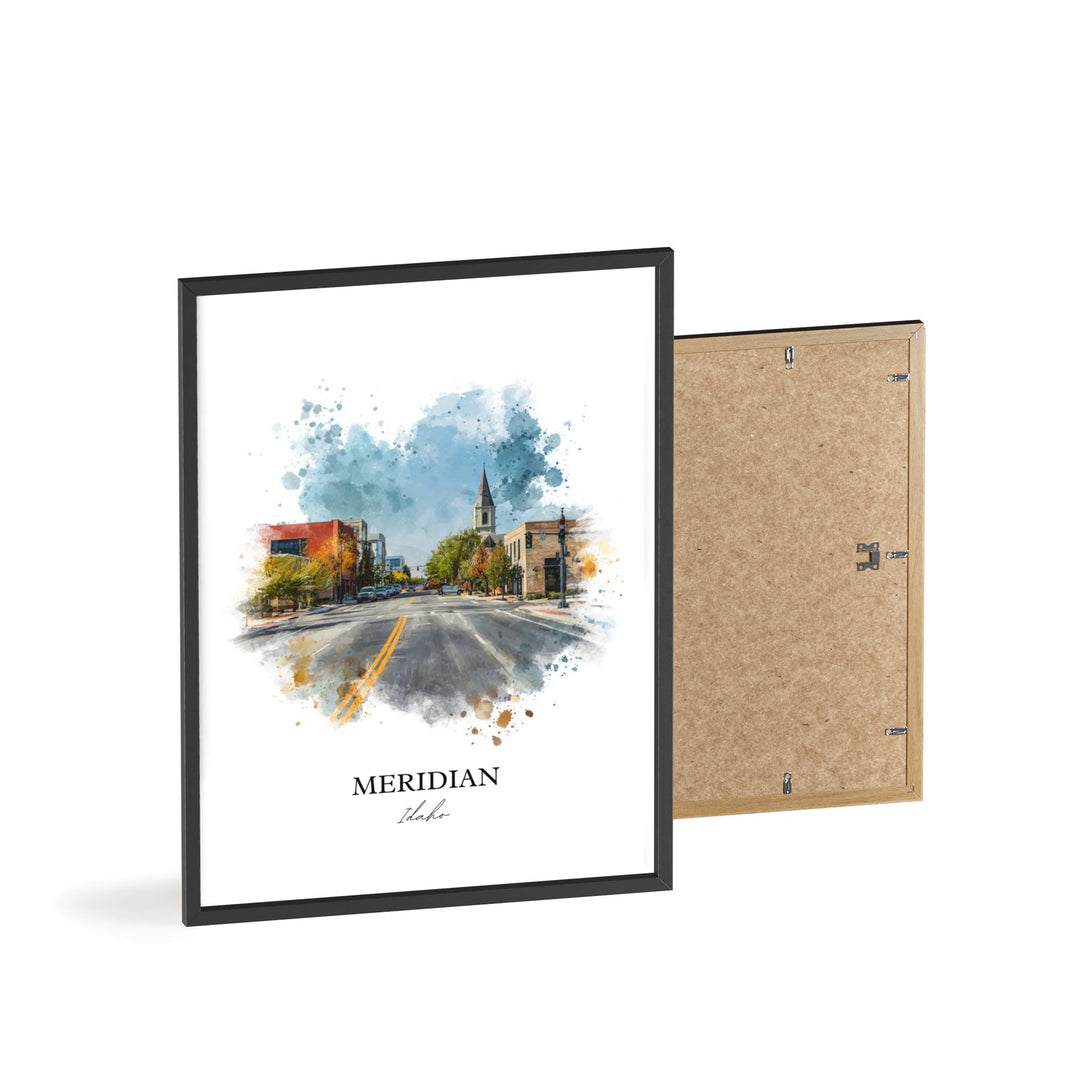 Meridian, Idaho Wall Art, Idaho Print, Idaho Watercolor Art, Meridian Idaho Gift, Travel Print, Travel Poster, Housewarming Gift