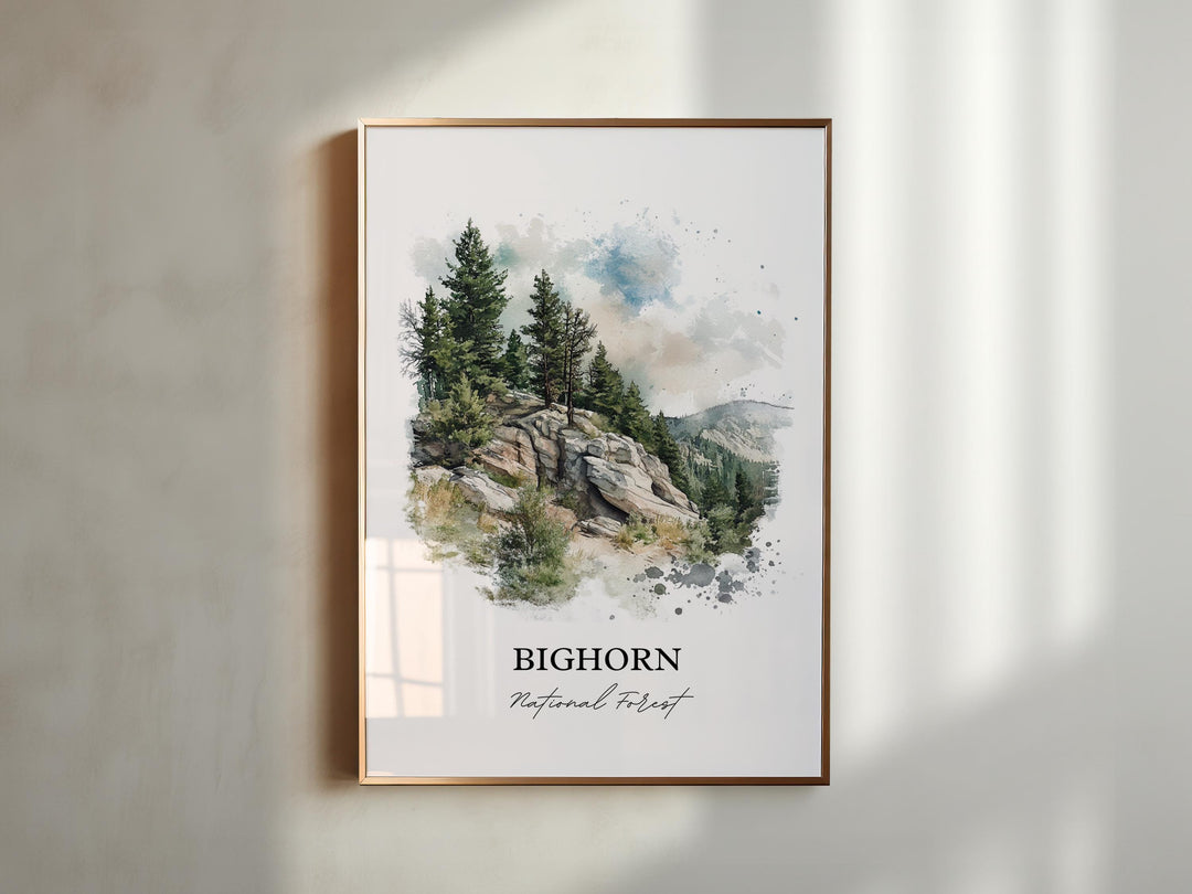 Bighorn National Forest, USA – Watercolor Art Print