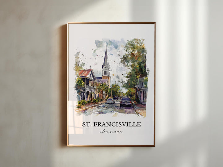 St. Francisville Wall Art, Baton Rouge Print, Louisiana Watercolor, St. Francisville LA Gift, Travel Print, Travel Poster, Housewarming Gift