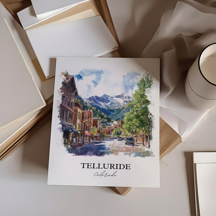 Telluride Wall Art, Telluride CO Print, Colorado Ski Art, Telluride Colorado Gift, Travel Print, Travel Poster, Housewarming Gift