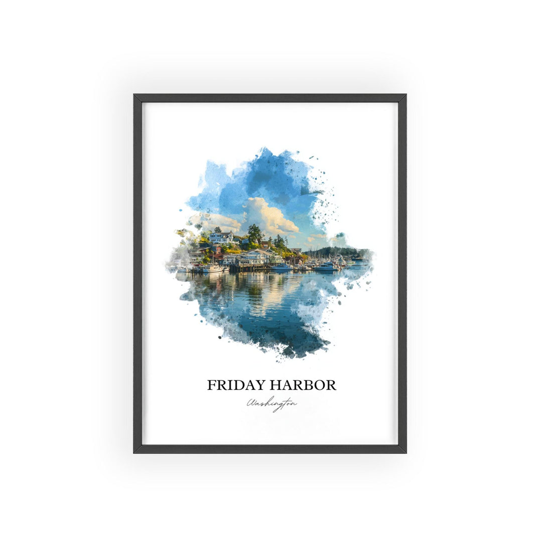 Friday Harbor, WA – Watercolor Art Print