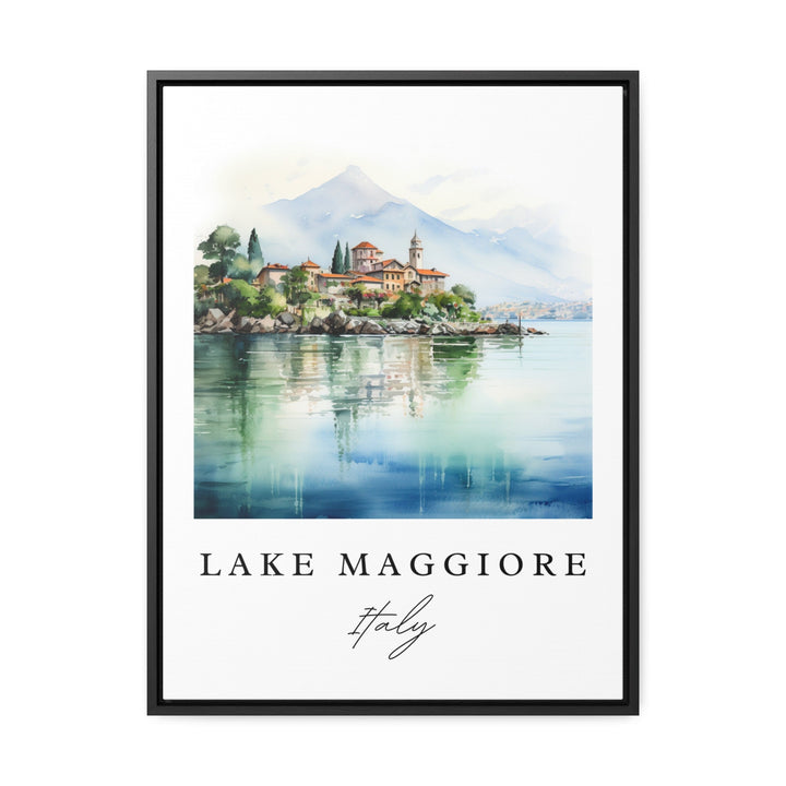 Lake Maggiore traditional travel art - Italy, Lake Maggiore poster print, Wedding gift, Birthday present, Custom Text, Perfect Gift