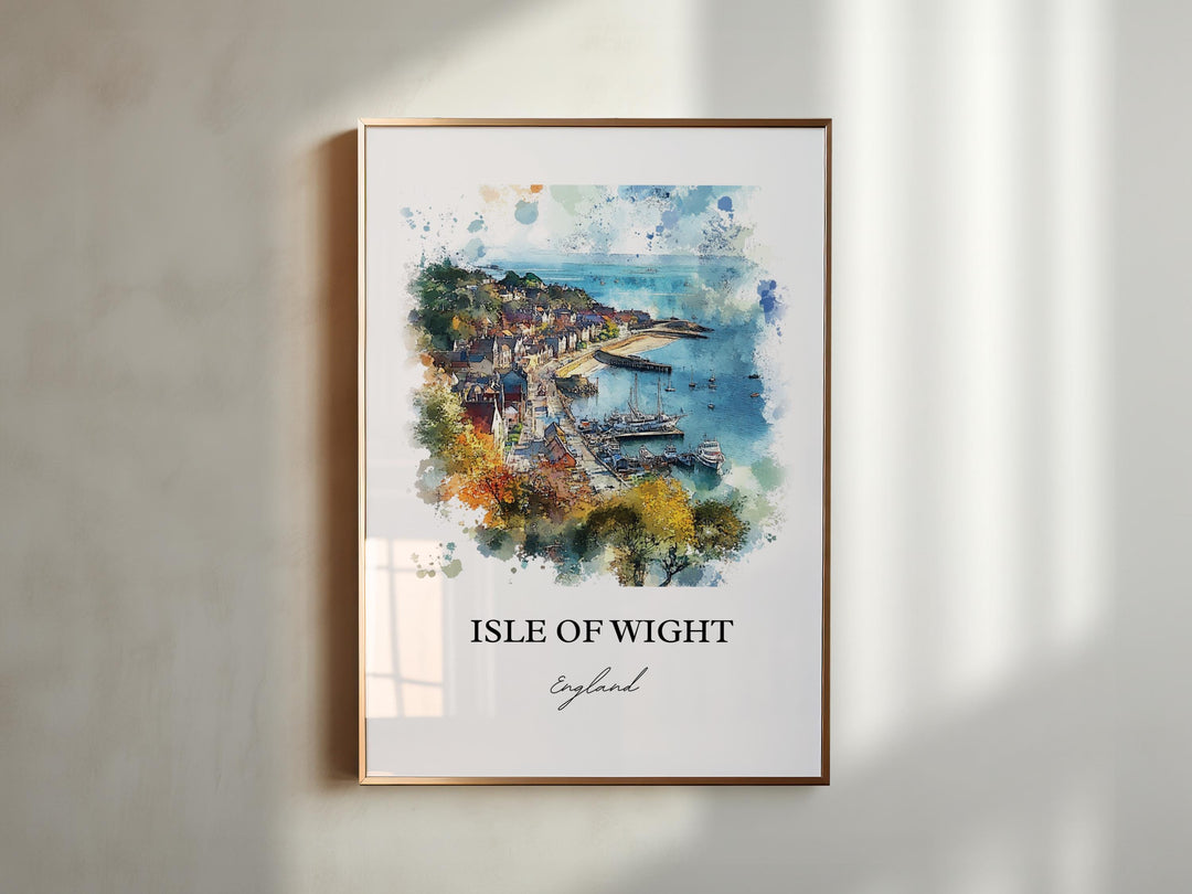 Isle of Wright Wall Art, Isle of Wright Print, England Watercolor Art, Isle of Wright Gift, Travel Print, Travel Poster, Housewarming Gift