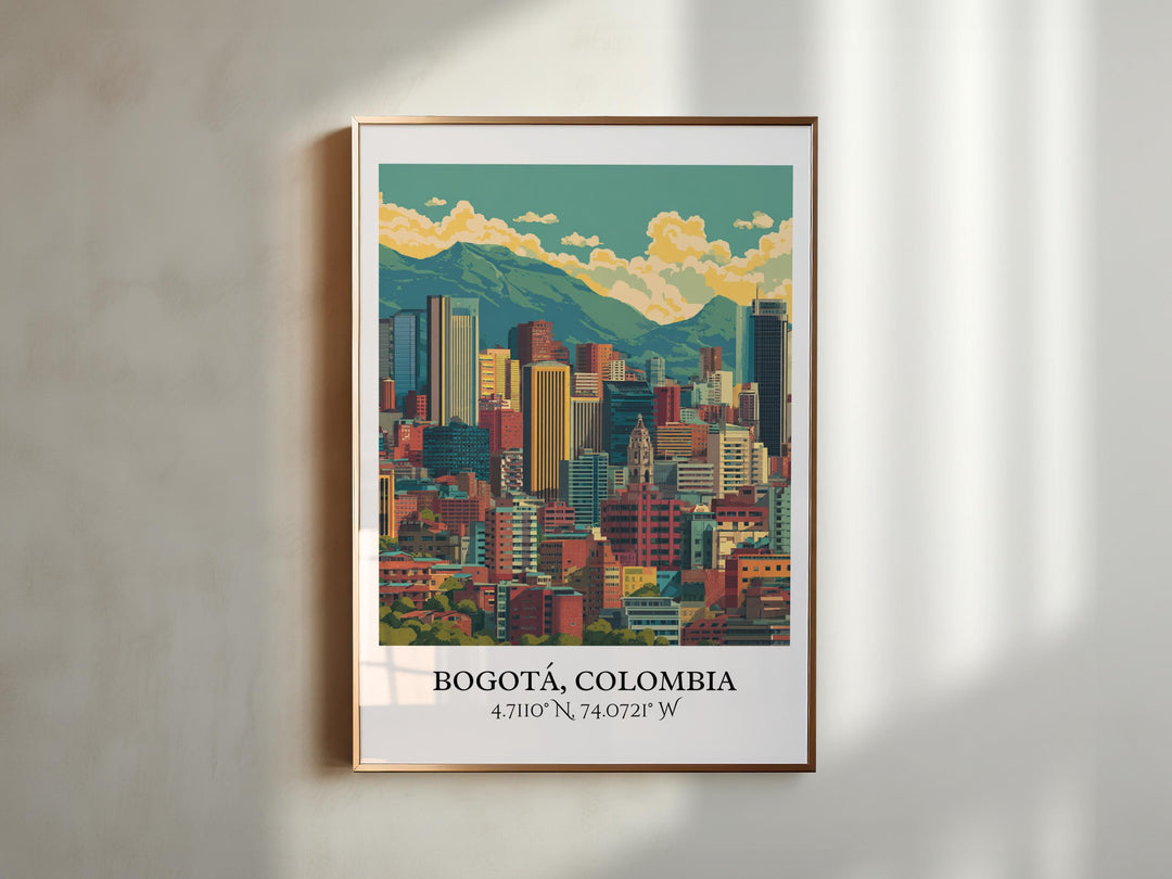 Bogotá Art, Bogotá Retro Travel Art, Bogotá Colombia Home Decor, Colombia Gift, Colombia Travel Art, Travel Prints, Housewarming Gift