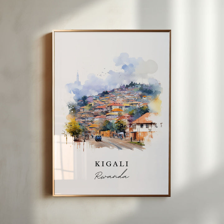 Kigali Africa wall art - Rwanda, Kigali poster, Kigali Rwanda gift, Birthday present, Custom Text, Personalised Gift