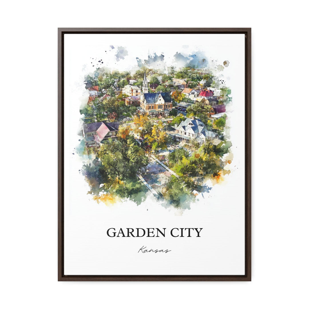Garden City KS Wall Art, Finney County Print, Kansas Watercolor Art, Garden City Gift, Travel Print, Travel Poster, Housewarming Gift