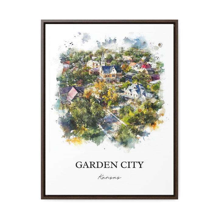Garden City KS Wall Art, Finney County Print, Kansas Watercolor Art, Garden City Gift, Travel Print, Travel Poster, Housewarming Gift