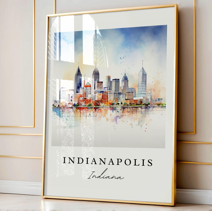 Indianapolis wall art - Indiana, Indianapolis poster, Indianapolis Wedding gift, Indianapolis cityscape, Custom Text, Personalized Gift