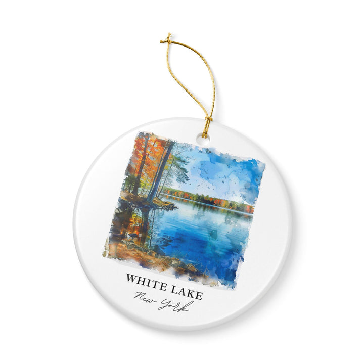 White Lake NY Ornament: Unique White Lake Souvenir, White Lake NY Xmas Decor, and Authentic White Lake New York Gift