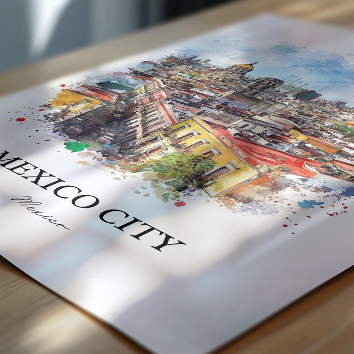 Mexico City Wall Art, Mexico Print, CDMX Watercolor Art, Mexico City Gift, Travel Print, Travel Poster, Housewarming Gift