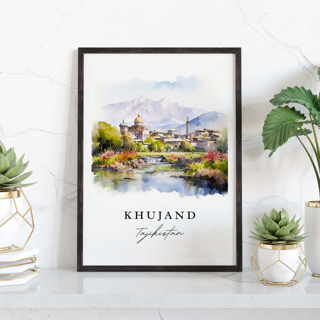 Khujand Tajikistan wall art - Tajikistan, Khujand print, Khujand Wedding gift, Birthday present, Custom Text, Perfect Gift