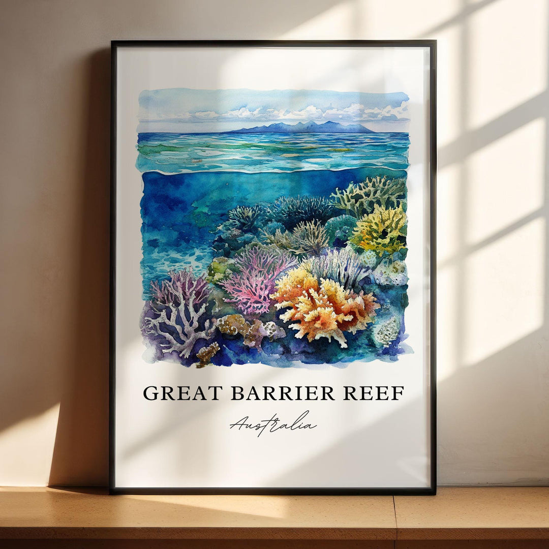 Great Barrier Reef Art, Barrier Reef Print, Australia Watercolor, Great Barrier Reef Gift, Travel Print, Travel Poster, Housewarming Gift