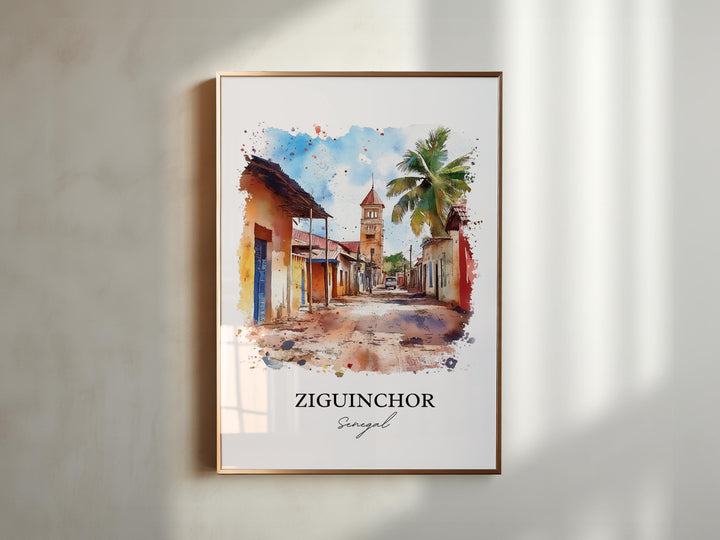Ziguinchor, Senegal – Watercolor Art Print