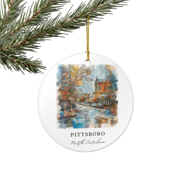 Pittsboro, North Carolina Ornament: Unique Pittsboro Souvenir, Pittsboro NC Xmas Decor, and Authentic North Carolina Gift