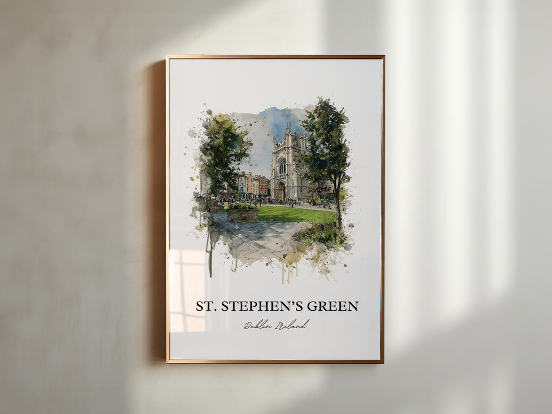 St. Stephen's Green, Ireland – Watercolor Art Print