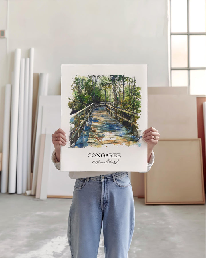 Congaree National Park Art, Congaree Print, South Carolina Artwork, Richland County Gift, Travel Print, Travel Poster, Housewarming Gift