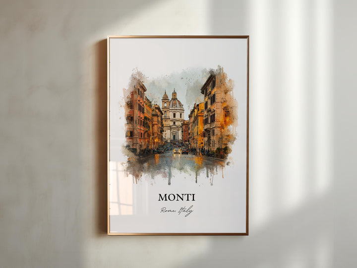 Monti Rome, Italy – Watercolor Art Print