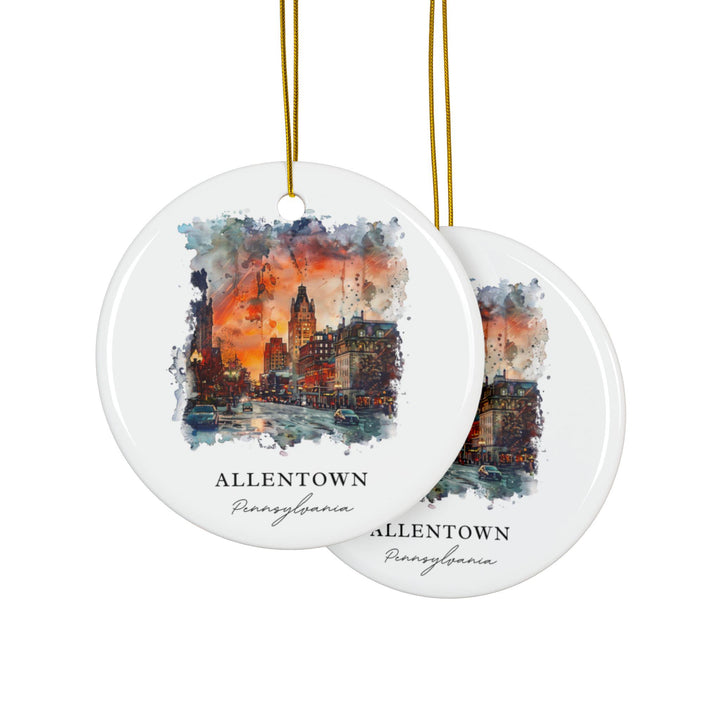 Allentown PA Ornament: Unique Allentown Souvenir, Allentown Xmas Decor, and Authentic Allentown Gift