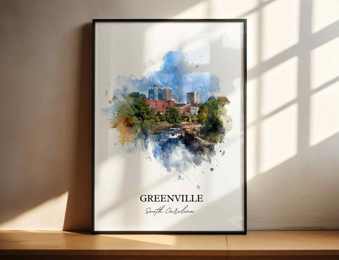 Greenville, South Carolina – Watercolor Art Print