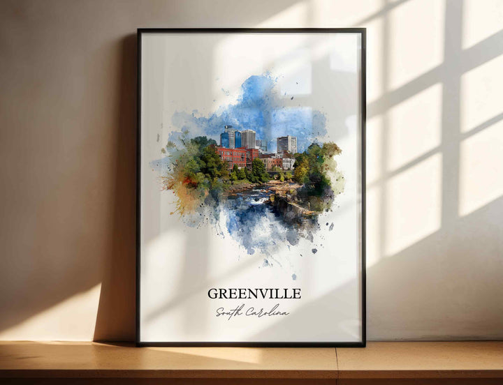 Greenville, South Carolina – Watercolor Art Print