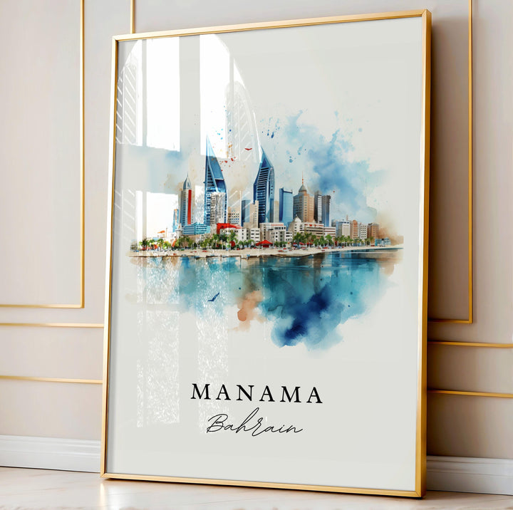 Manama Bahrain wall art - Bahrain, Manama poster, Manama Wedding gift, Birthday present, Custom Text, Personalized Gift