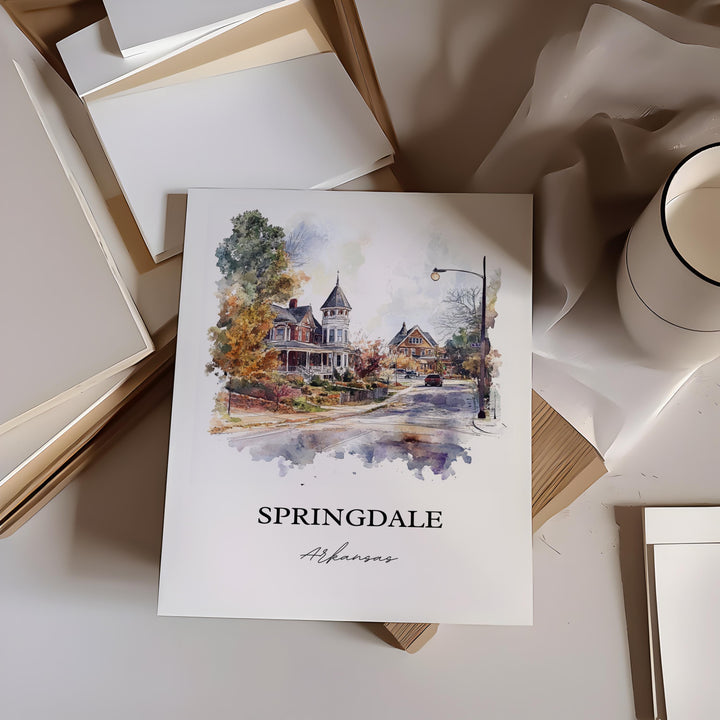 Springdale AR Wall Art - Arkansas Print