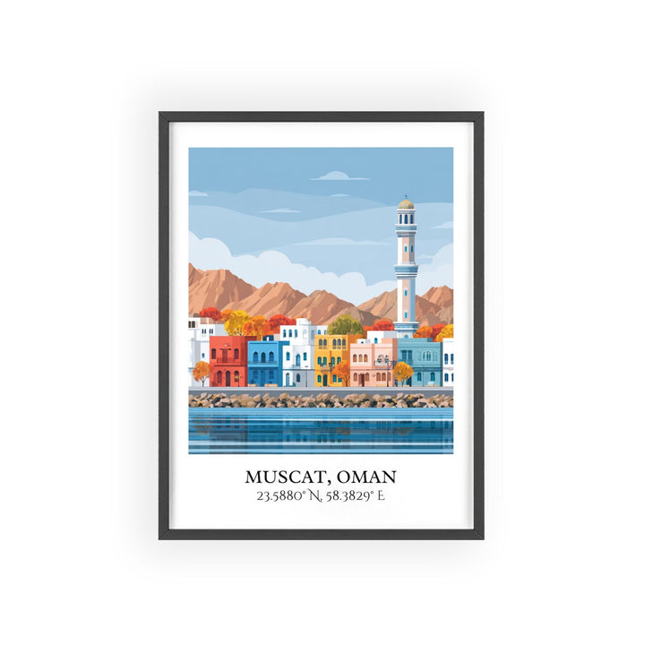 Muscat Wall Art, Muscat Oman Print, Oman Watercolor, Oman Travel Gift, Travel Print, Travel Poster, Housewarming Gift
