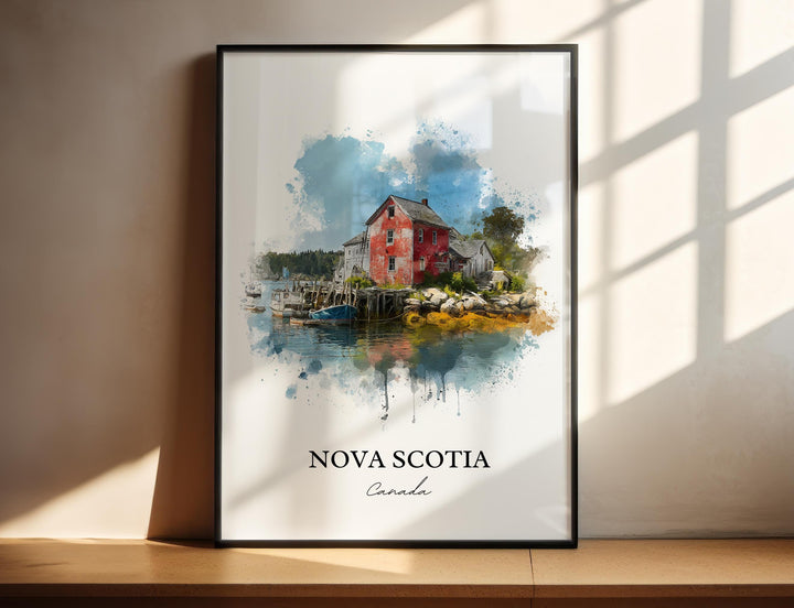 Nova Scotia Wall Art, Nova Scotia Print, Nova Scotia Watercolor Art, Canada Gift, Canada Travel Print, Travel Poster, Housewarming Gift