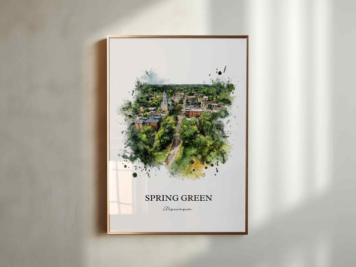 Spring Green, Wisconsin – Watercolor Art Print