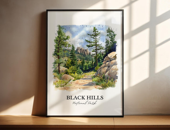Black Hills SD Art, South Dakota Print, South Dakota Artwork, Black Hills National Park Gift, Travel Print, Travel Poster, Housewarming Gift