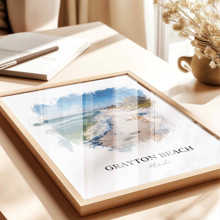 Grayton Beach, Florida – Watercolor Art Print