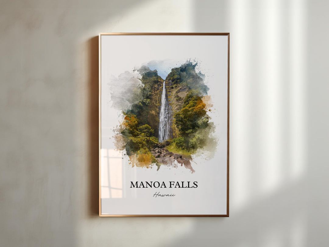 Manoa Falls Wall Art, Manoa Falls Print, Hawaii Watercolor Art, Manoa Falls Gift, Travel Print, Travel Poster, Housewarming Gift
