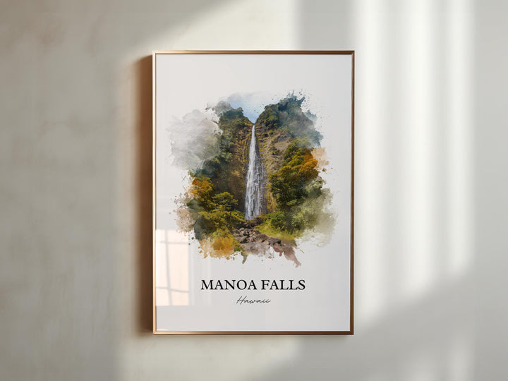 Manoa Falls Wall Art, Manoa Falls Print, Hawaii Watercolor Art, Manoa Falls Gift, Travel Print, Travel Poster, Housewarming Gift