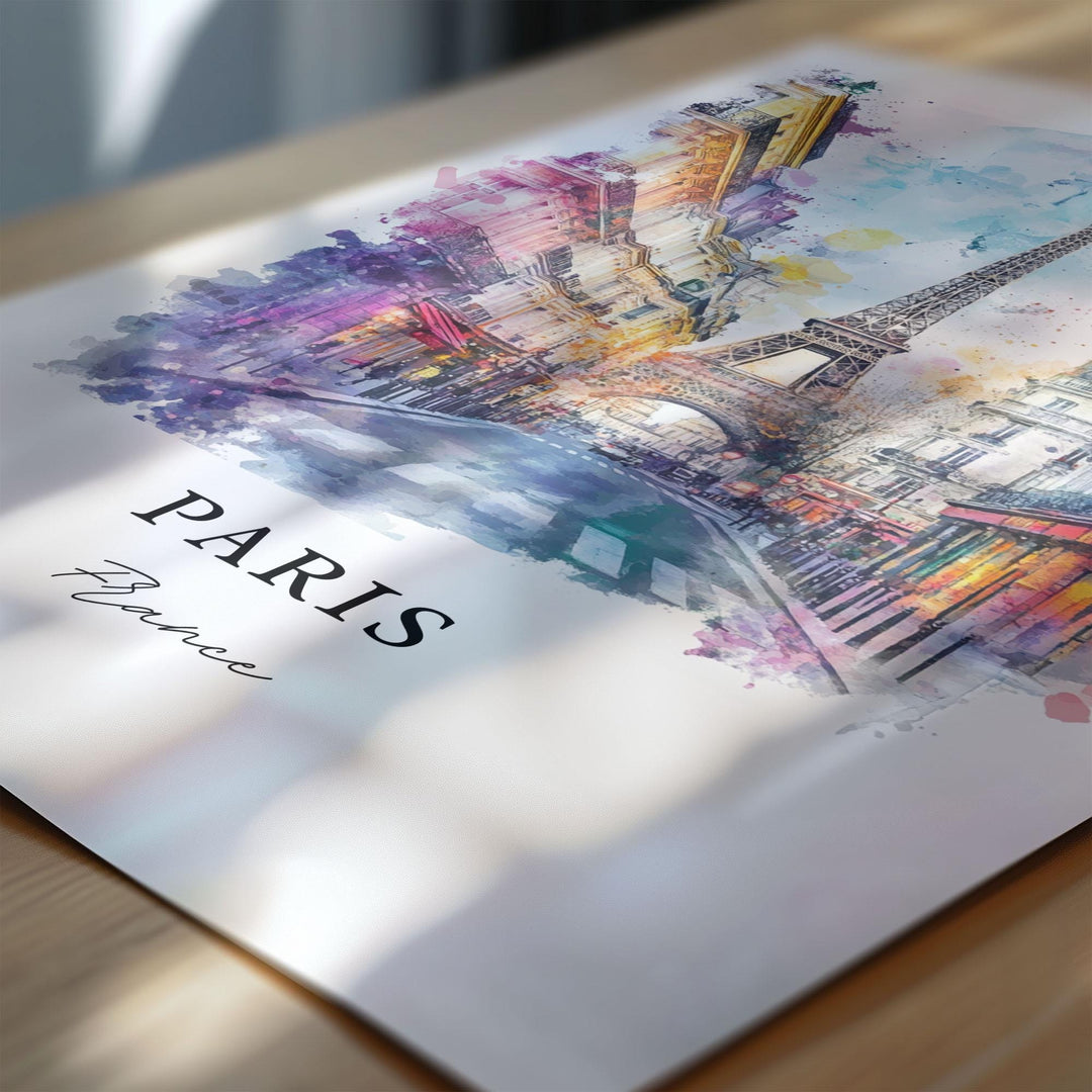 Paris Watercolor Art, Paris France Print, Eiffel Tower Watercolor Art, Paris France Gift, Travel Print, Travel Poster, Housewarming Gift