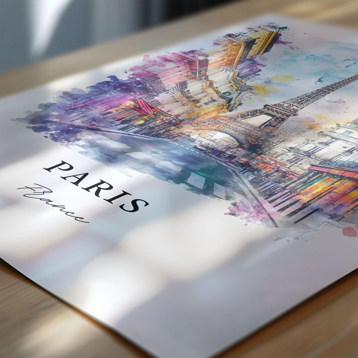 Paris Watercolor Art, Paris France Print, Eiffel Tower Watercolor Art, Paris France Gift, Travel Print, Travel Poster, Housewarming Gift